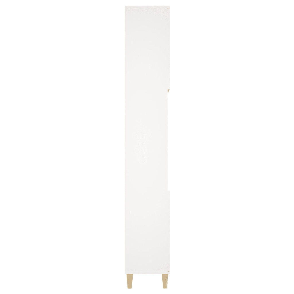 Armadietto da Bagno Bianco 30x30x190 cm in Legno Multistrato 819788
