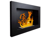 Camino a Bioetanolo da Parete 65x12x40 cm in Acciaio Inox Nero