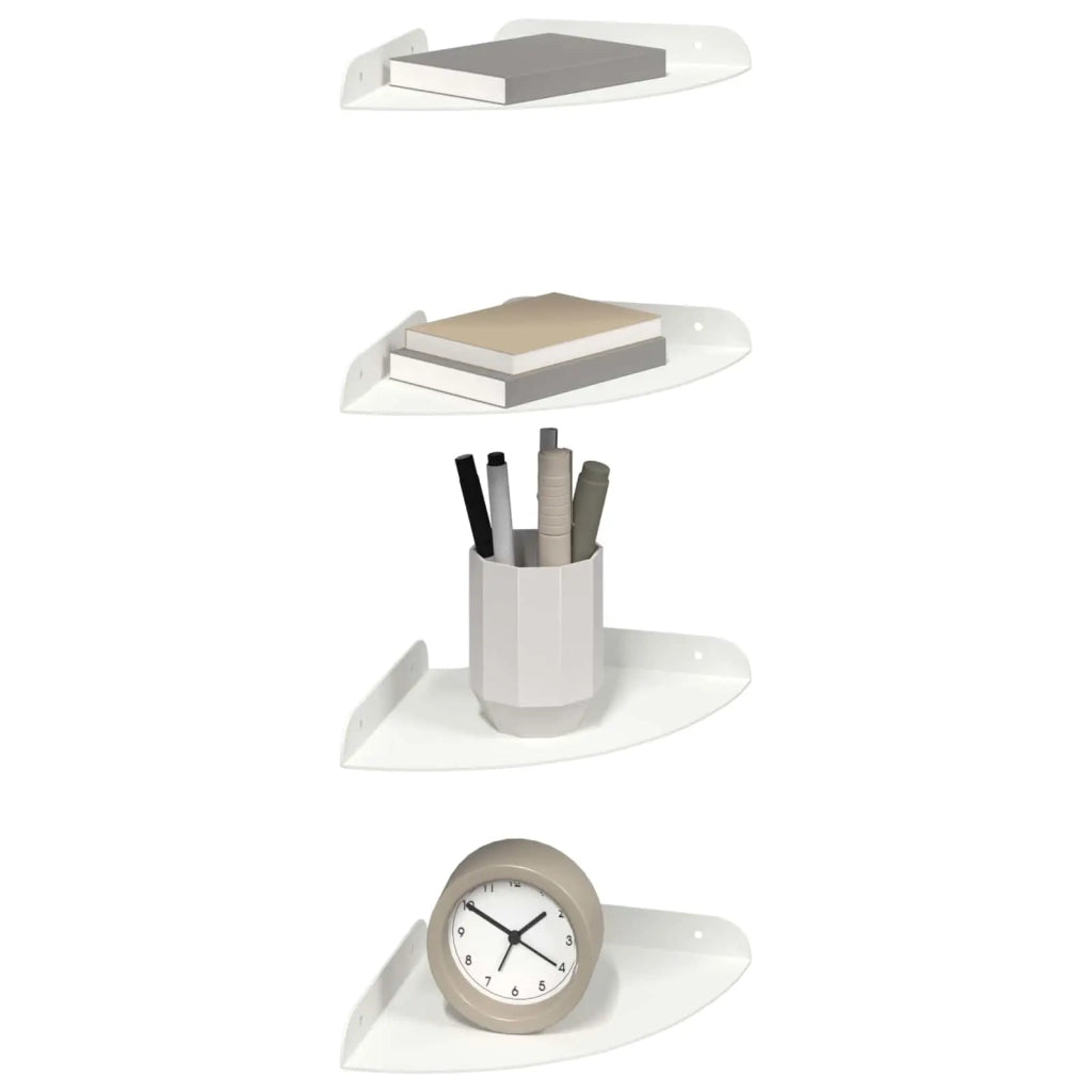 Mensola sospesa con lo scaffale 4 pcs Bianco 18 x 18 x 2 cm 8004097