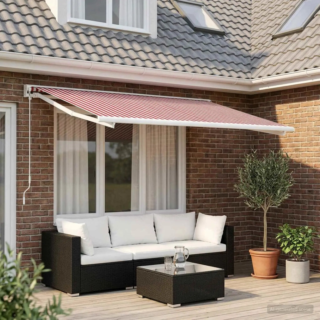 Telo di ricambio per tenda da sole Rosso e Bianco 400 × 350 cm 3444310