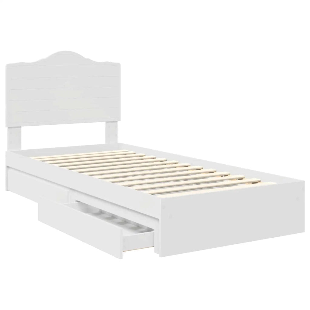 Letto con Contenitore Bianco 70 x 190 cm Legno multistrato 3413555