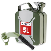 Tanica di carburante KADAX da 5 litri, contenitore per acqua e olio in metallo + imbuto