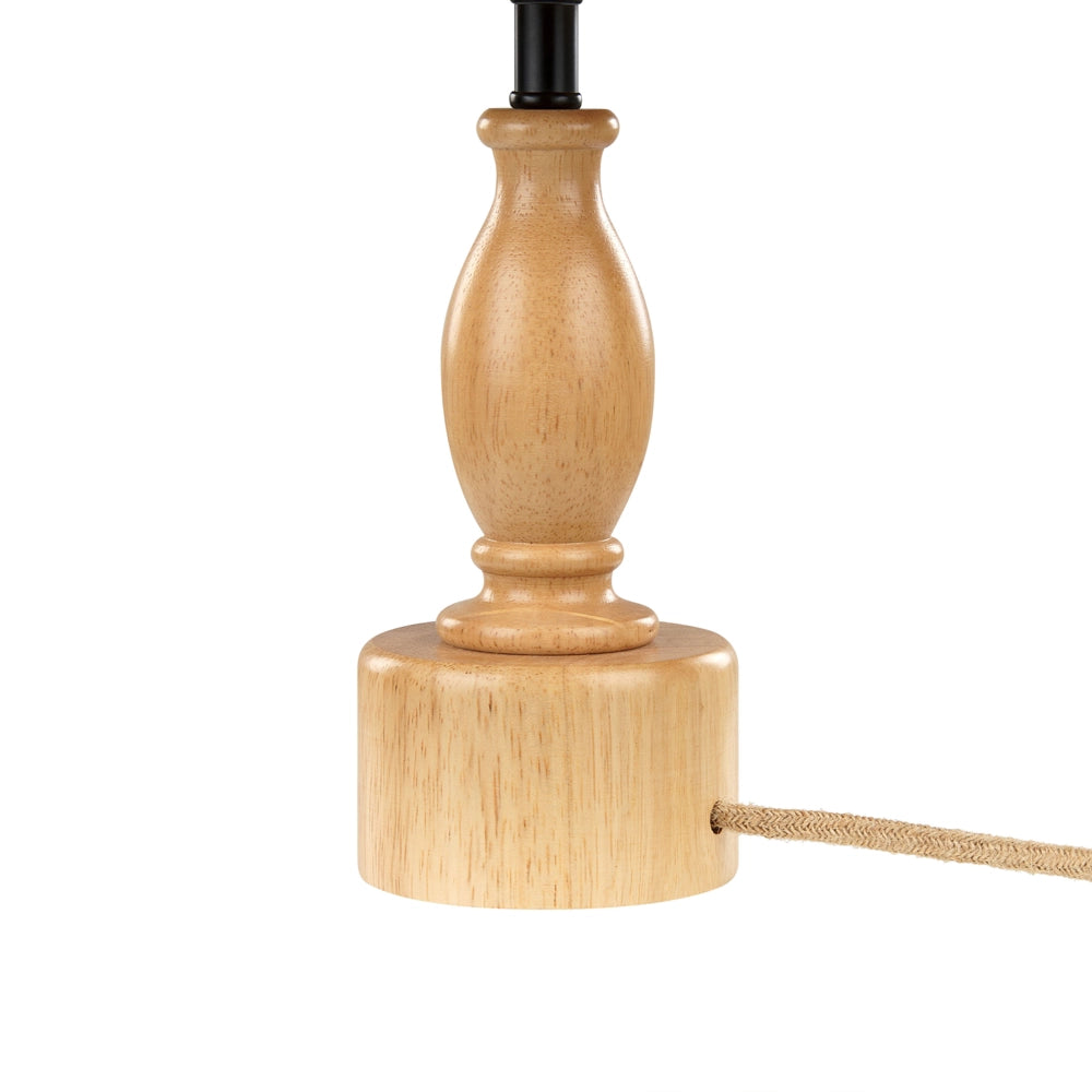 Lampada da tavolo Luce in legno di quercia Base in corda di canapa paralume naturale Luce da comodino