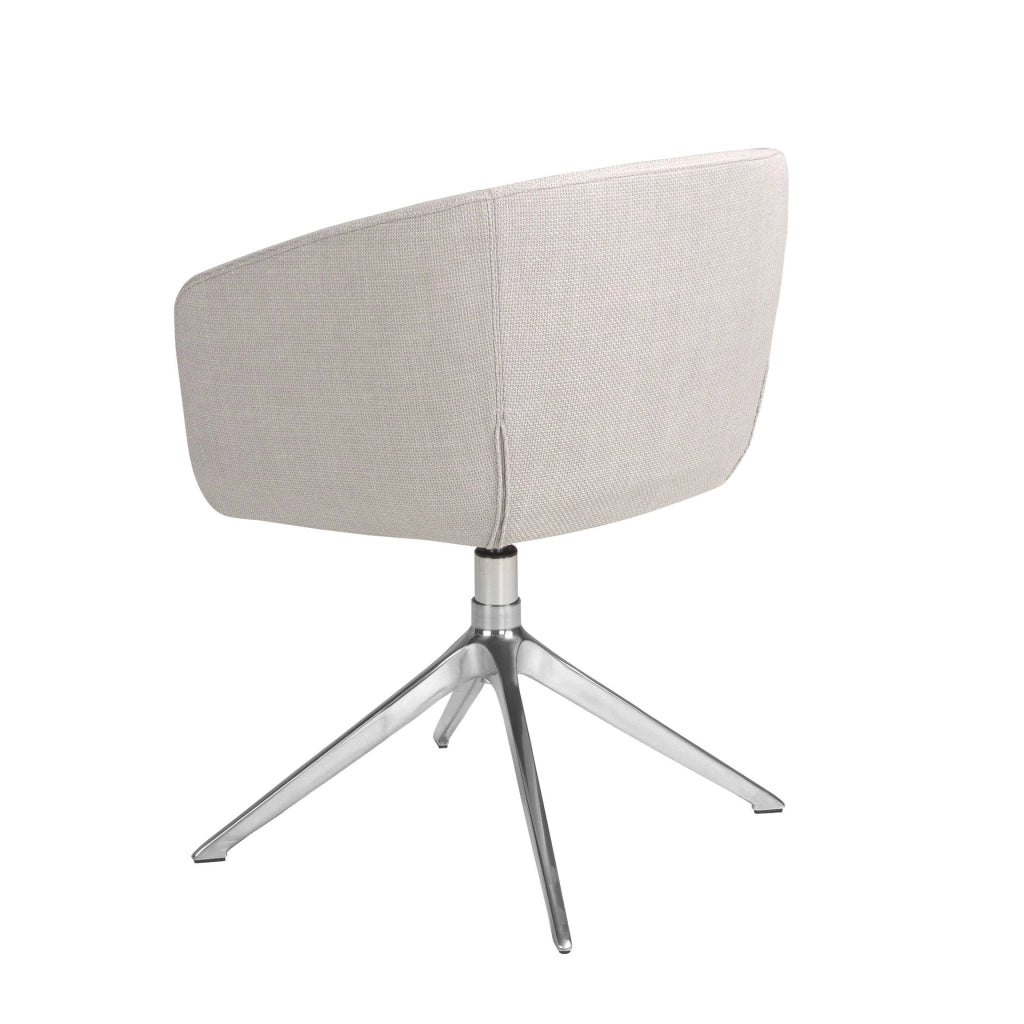 Sedia girevole in tessuto grigio chiaro