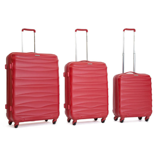 Set 3 Valigie Trolley Rigide in ABS 4 Ruote TSA Ravizzoni Infinity Rosso