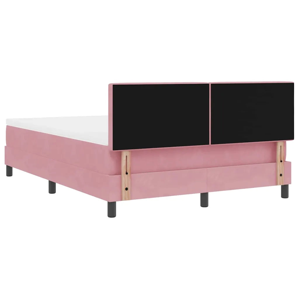 Letto a molle con testiera Rosa 140 x 190 cm Velluto 3342721