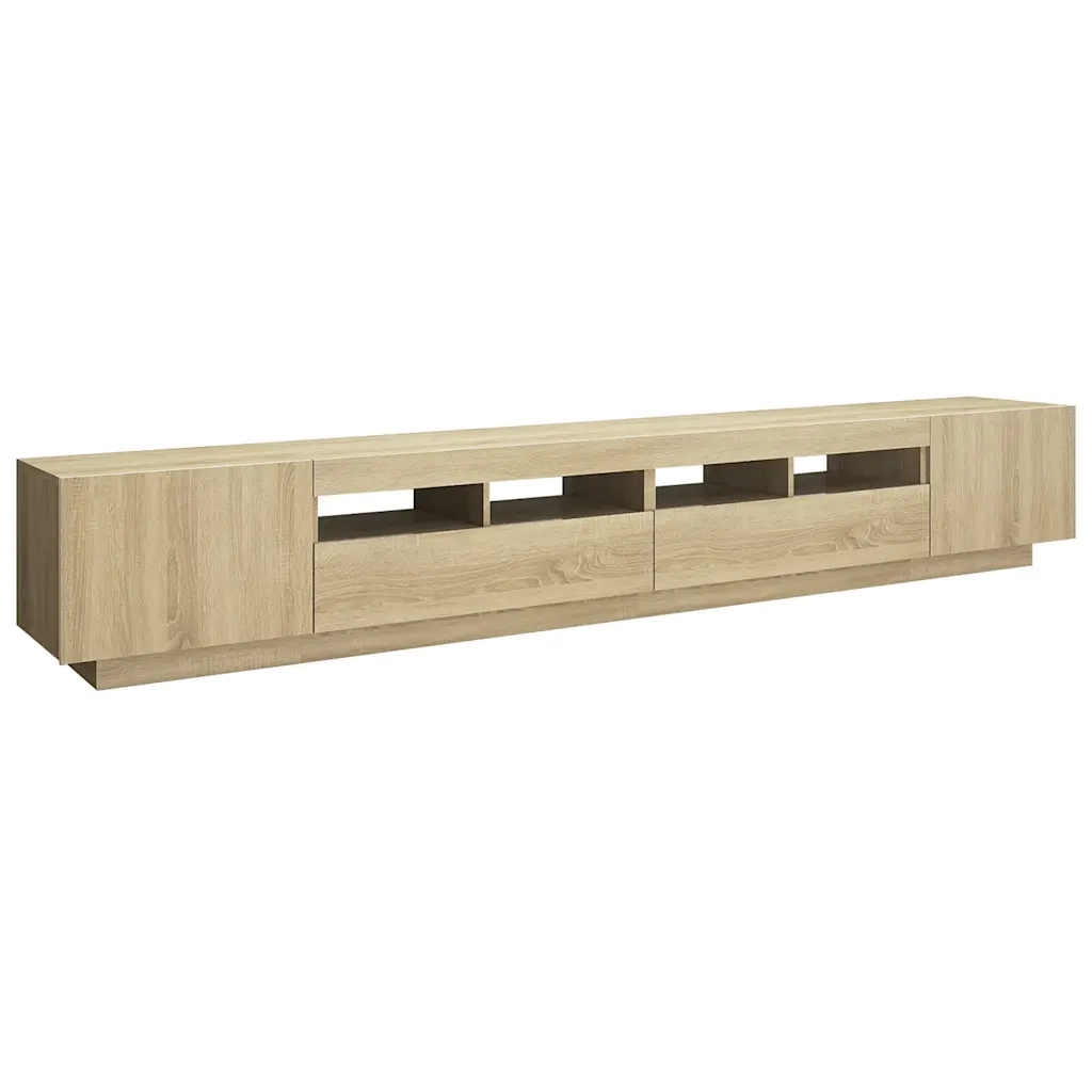 Mobile Porta TV con Luci LED Rovere Sonoma 260x35x40 cm cod mxl 13533