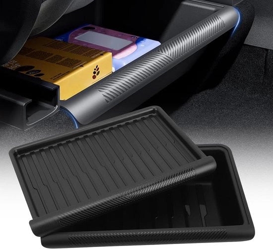 Opbergbox per Auto Sedile - Spazio di Ripostiglio Pratico con Coperchio - Ripostiglio Segreto per Modello Y - 2021-2024