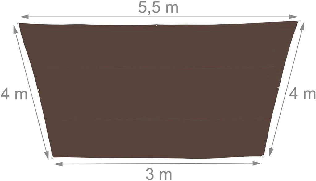 Vela ombreggiante trapezoidale 3 x 5,5 x 4 m marrone 13_0002936_2