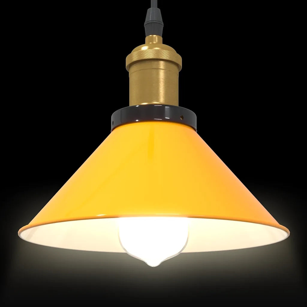 Lampada Sospensione Regolabile E27 Giallo Lucido ?22 cm Metallo CFW4836575