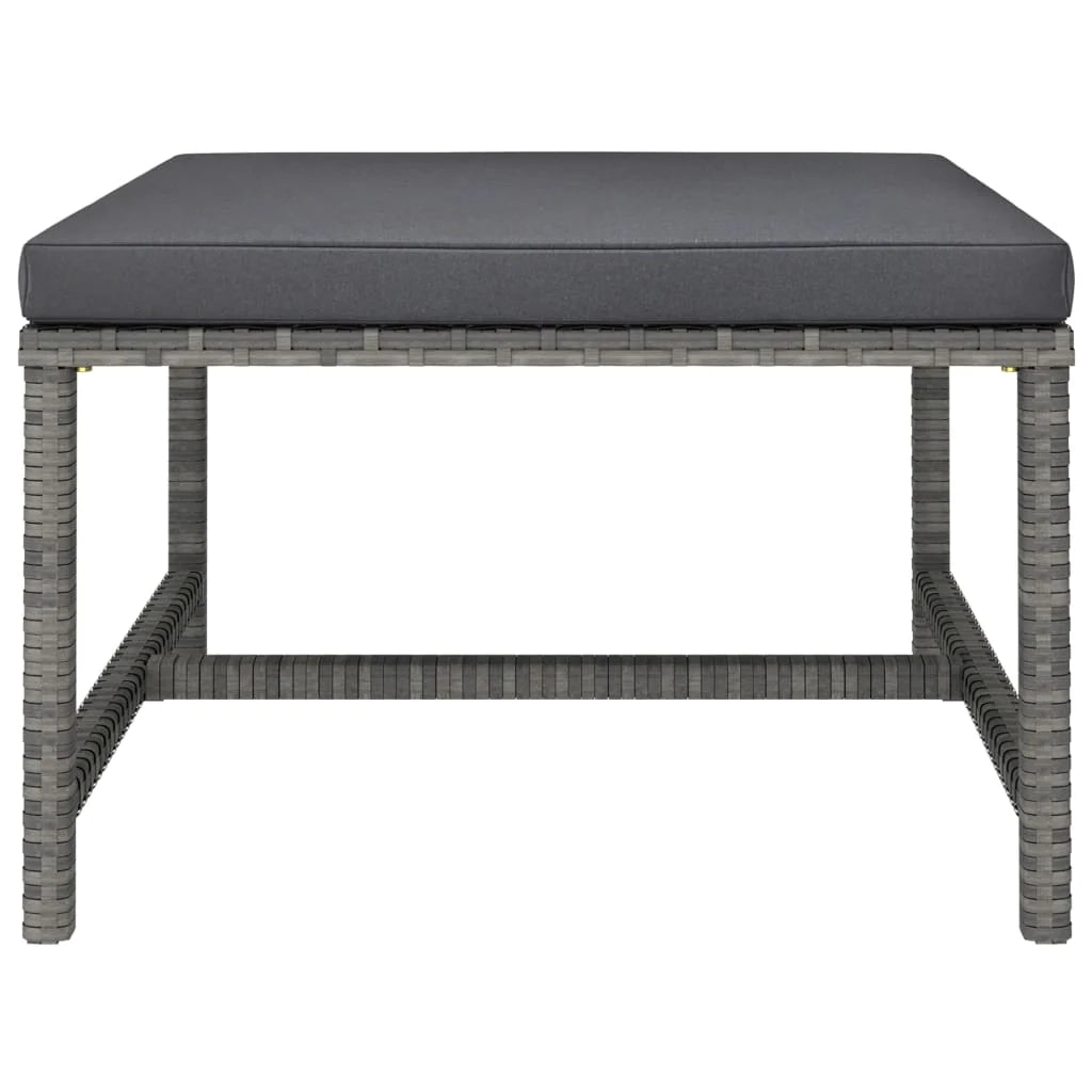 Set di mobili da giardino mobili da esterno 7 pezzi con cuscini resina intrecciata grigia 02_0017269