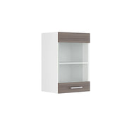 Vicco Mobile da cucina in vetro Grigio 40 cm