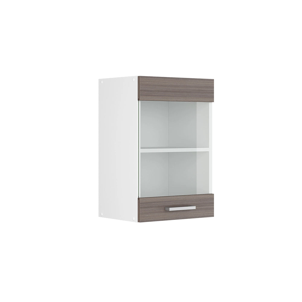 Vicco Mobile da cucina in vetro Grigio 40 cm