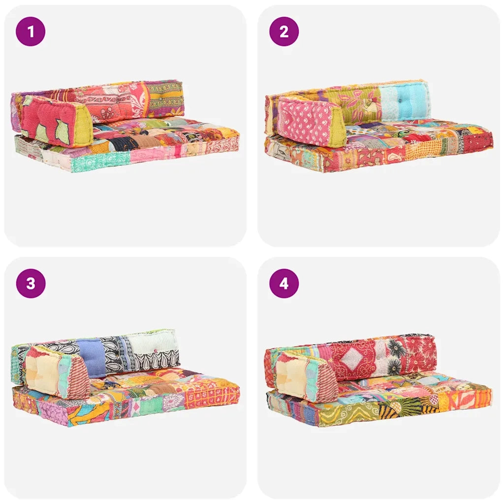 Cuscino per sedie | Cuscino per Divani Pallet Multicolore in Tessuto Patchwork