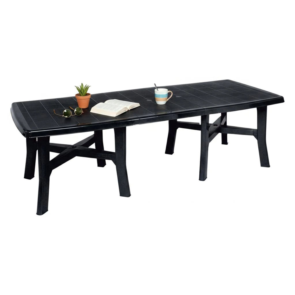 Adonas, Tavolo da Esterno 12 Posti Made in Italy, 216x90x72h cm Nero Antracite