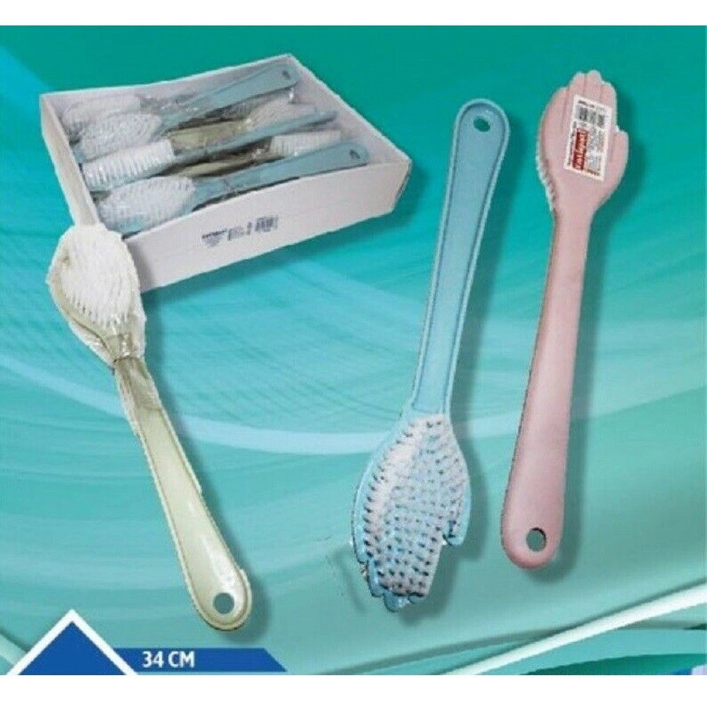 Trade Shop - Spazzola Lava Schiena Lavaschiena Doccia A Forma Di Mano 34 Cm Spugna 390496 -