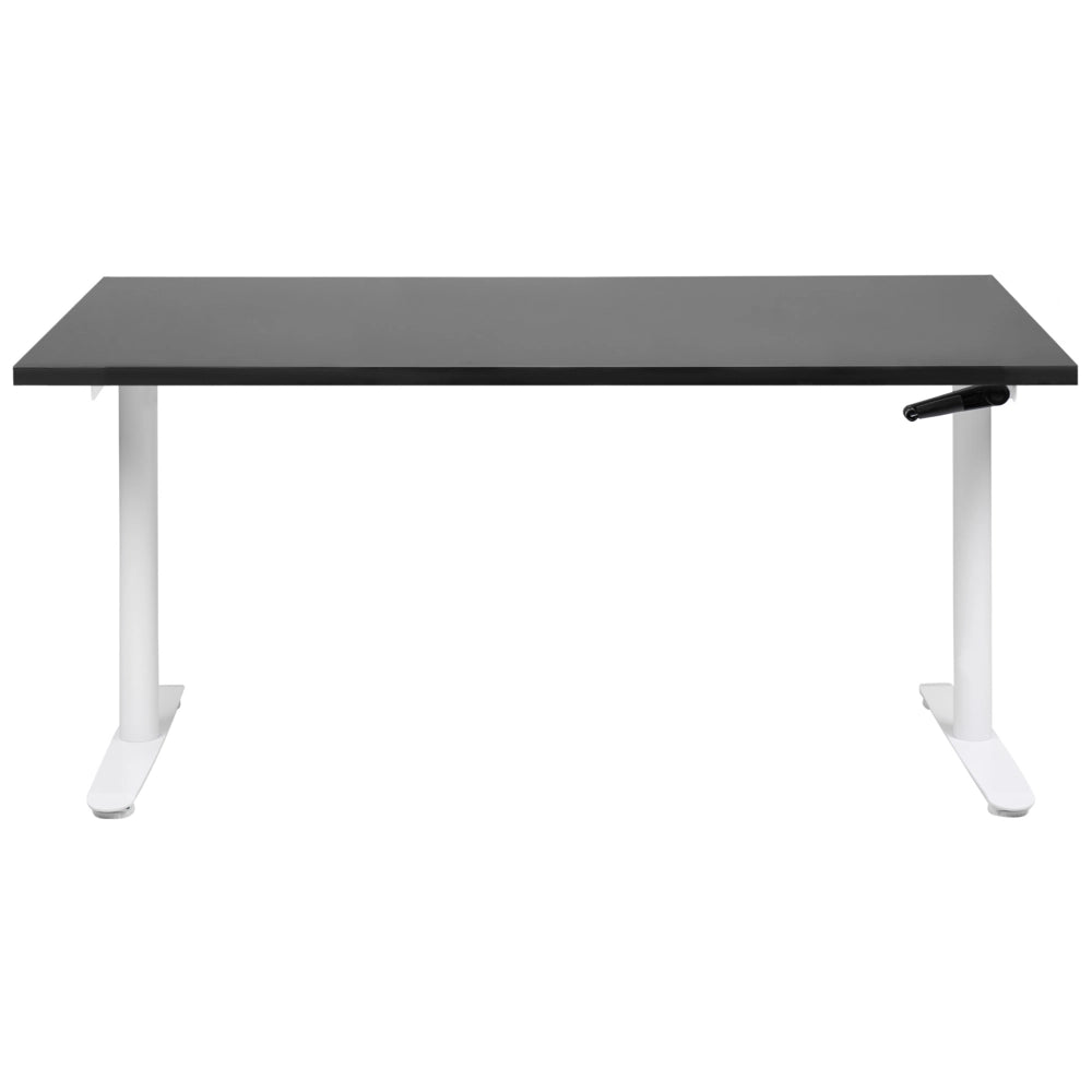 Scrivania regolabile in altezza manualmente nero e bianco 160 x 72 cm Struttura in acciaio verniciato a polvere