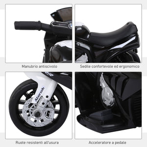 Moto Elettrica per Bambini 6V con Licenza BMW S 1000 RR Bianca