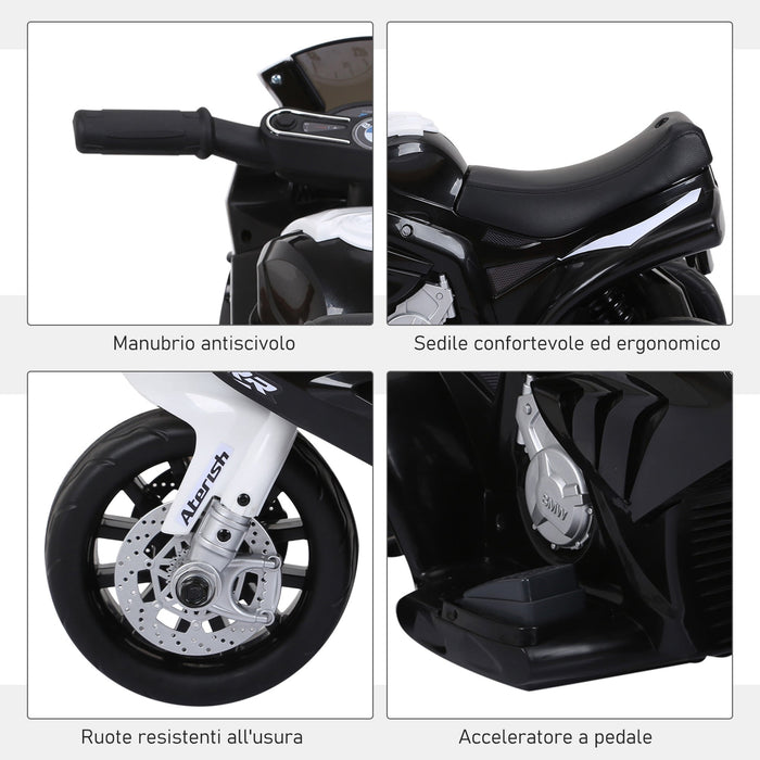 Moto Elettrica per Bambini 6V con Licenza BMW S 1000 RR Bianca