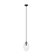 Lampada a sospensione Astral in acciaio nero e vetro