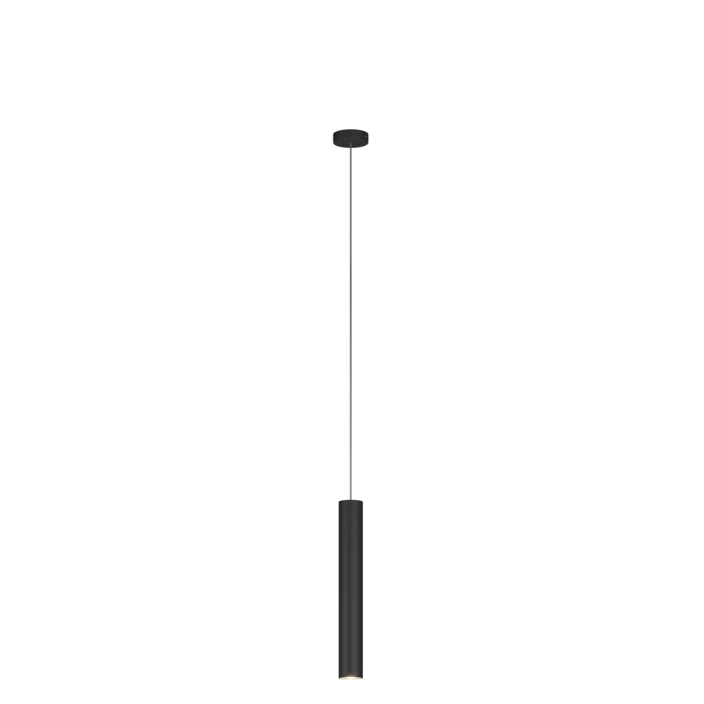 1203 SOSPENSIONE TONDA 1 LUCE ATTACCO GU10 COLORE NERO CON CAVO CM 250 ROSONE DA ACQUISTARE SEPARATAMENTE