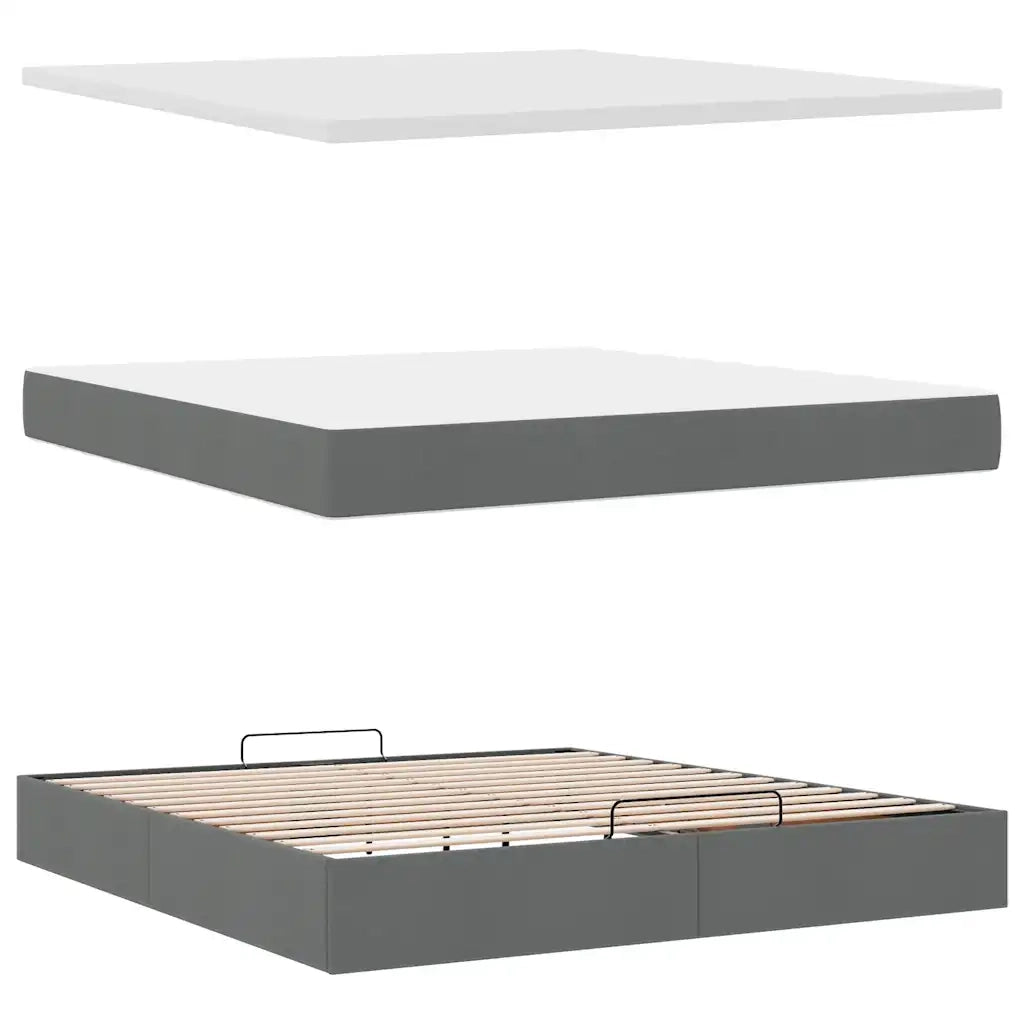 Struttura Letto Pouf con Materasso 180x200 cm in Tessuto 3311395