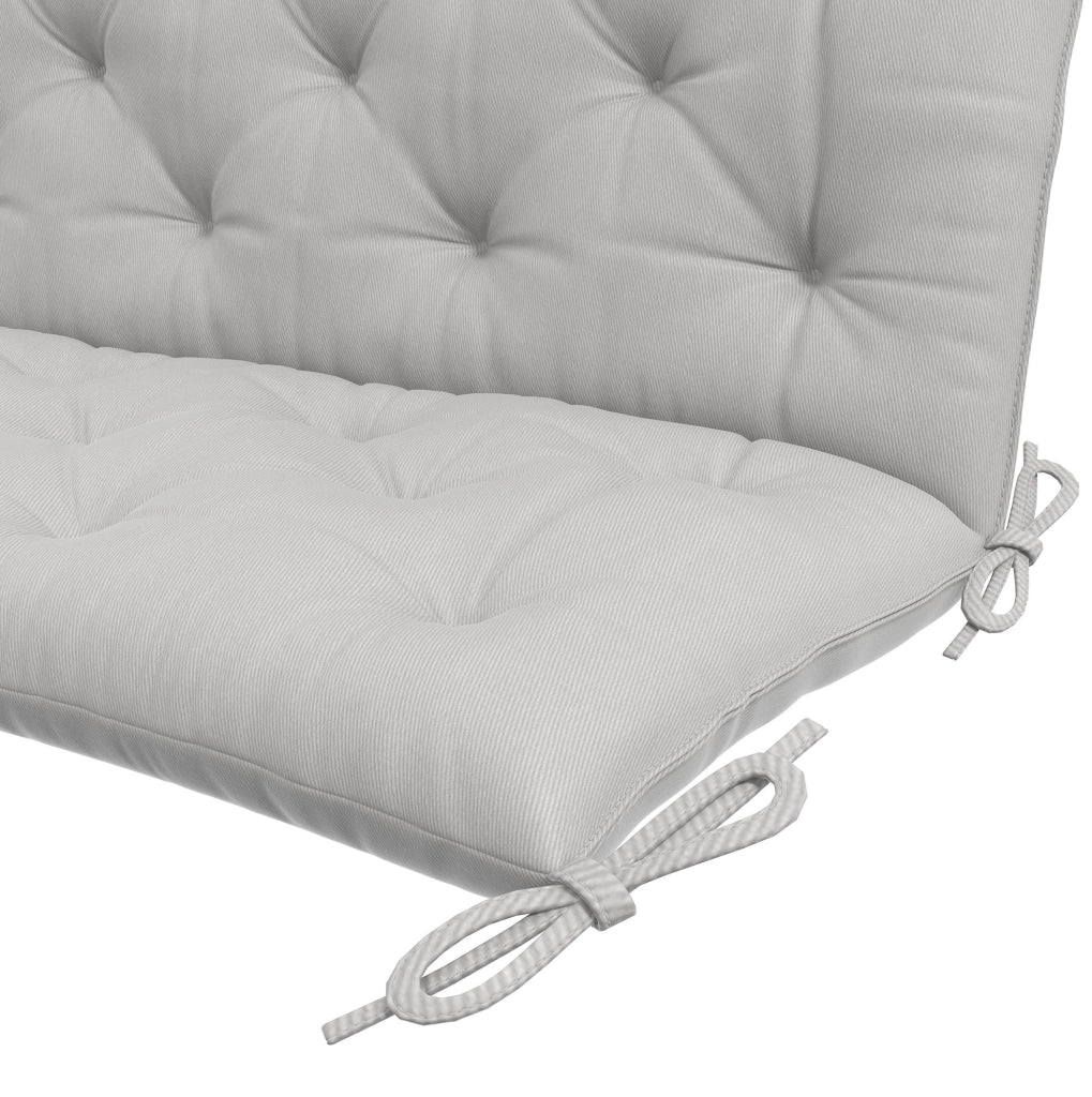 Cuscino per panca grigio chiaro 150 x 98 x 8 cm con lacci
