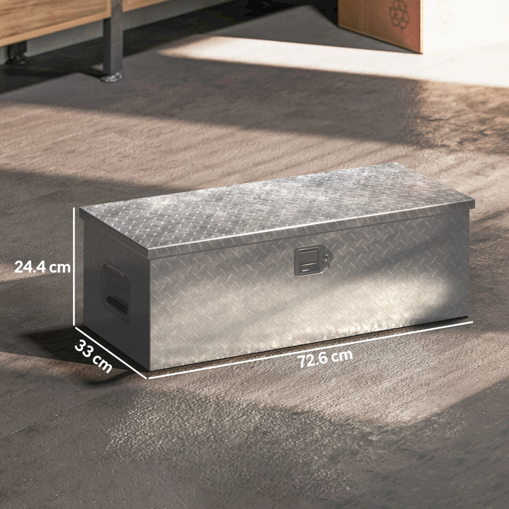 Cassetta degli Attrezzi in Alluminio con Serratura ¨C Zephmum ¨C Argento 76.2x33x24.4 cm