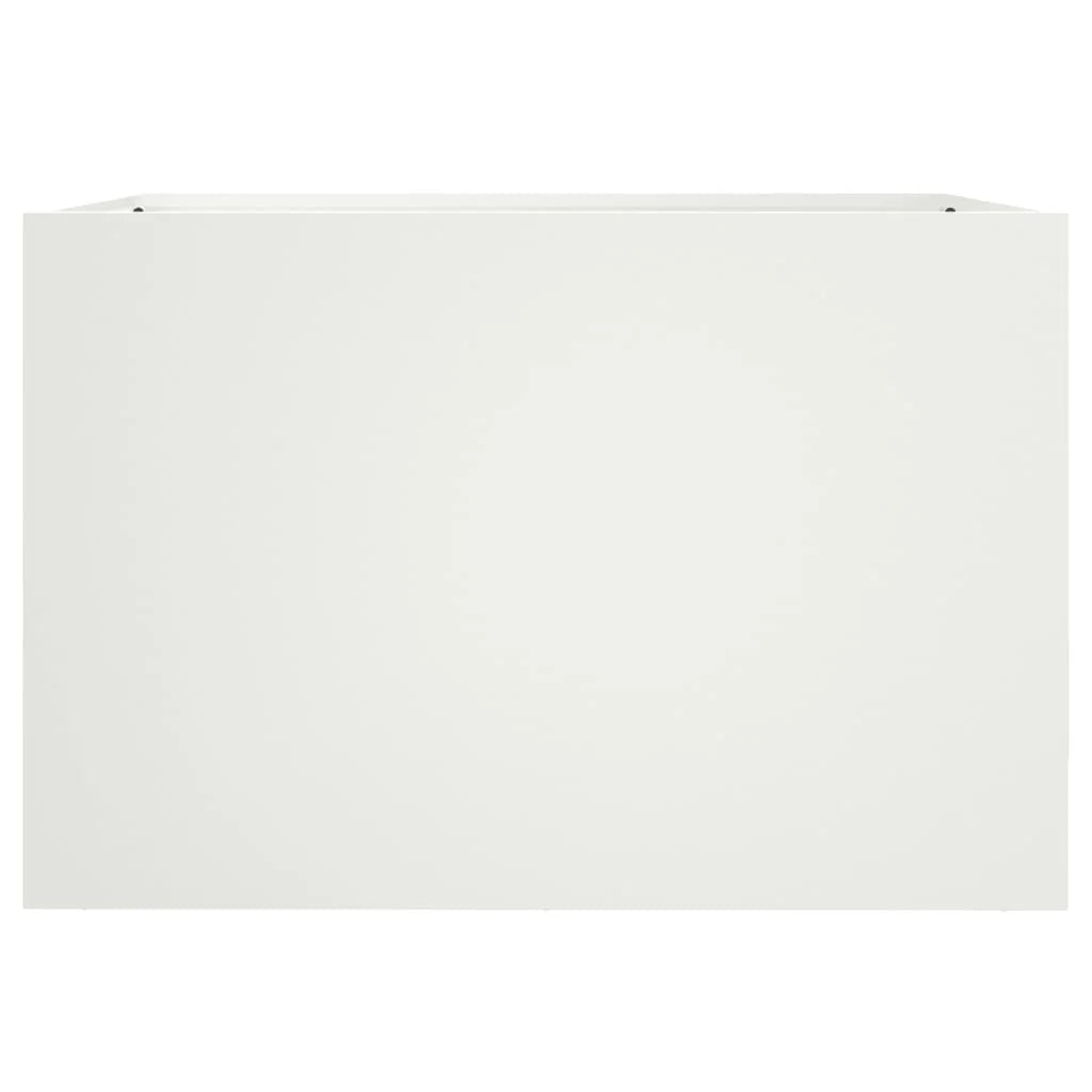 Fioriera rialzata per piante fiori terrazza giardino 62 x 47 x 46 cm acciaio bianco 02_0037757