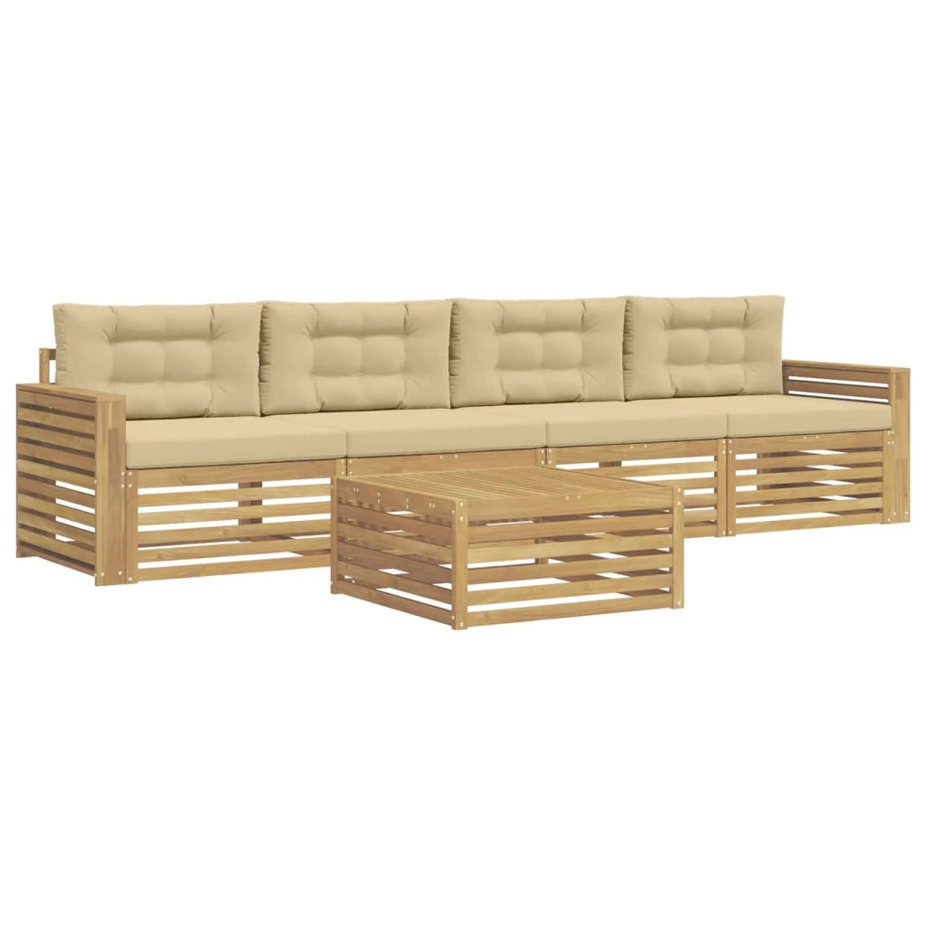 Set di divani da esterno 5 pcs Bianco e Beige 3390013