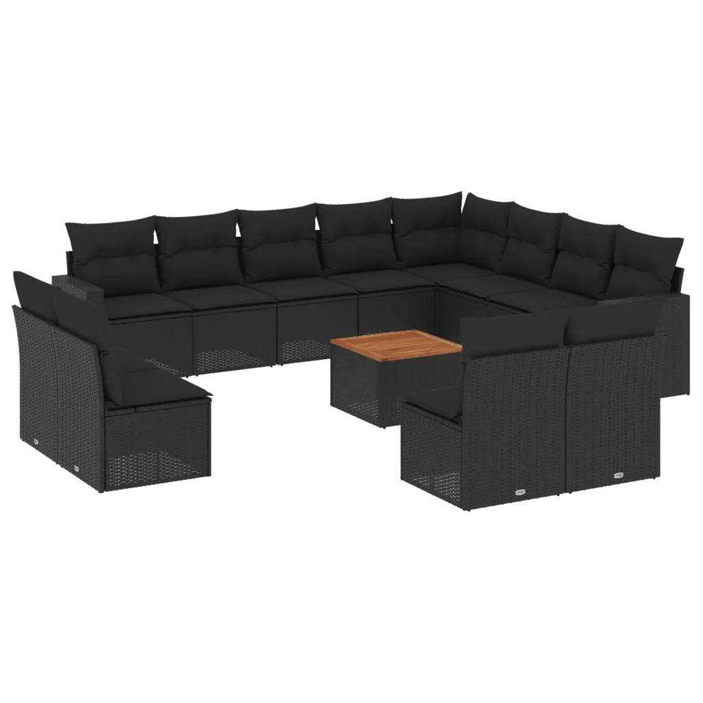 Set Divani da Giardino 13pz con Cuscini Nero in Polyrattancod mxl 92687