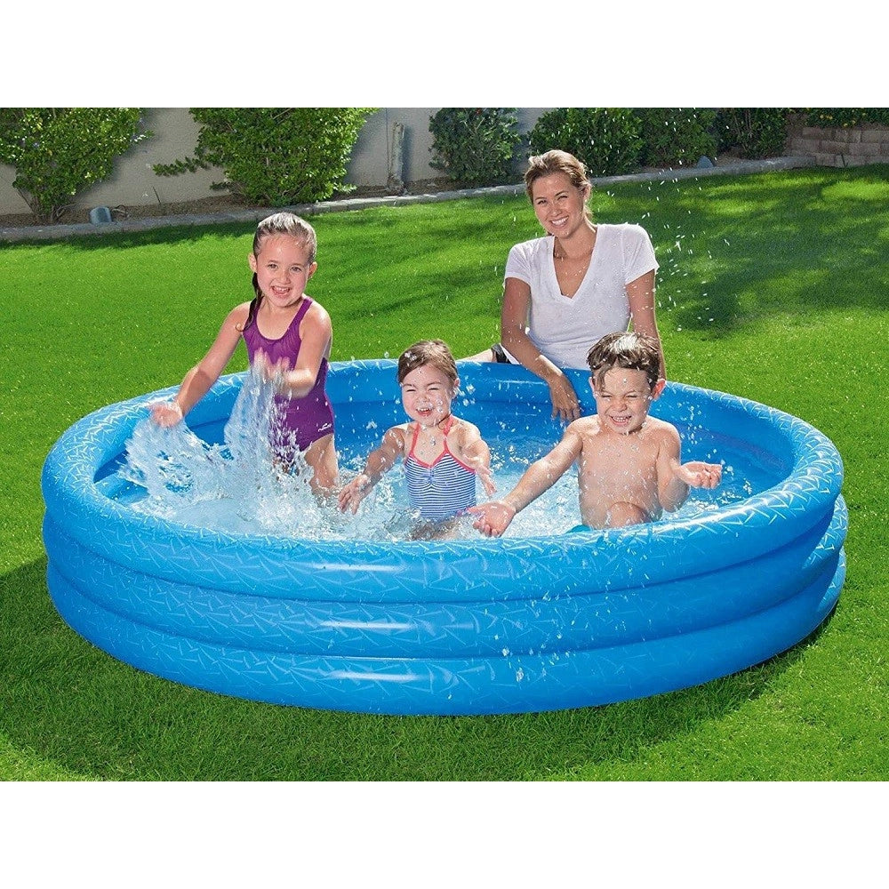 Trade Shop - Piscina Tinta Unita Effetto Ghiaccio Gonfiabile 3 Anelli 183x33cm Giardino 51027 -