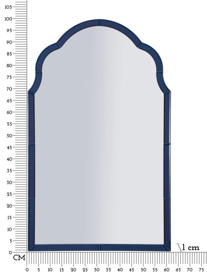 Specchio da Muro Tangeri Blu 62x1x100 cm in MDF e Vetro e Specchio Blu