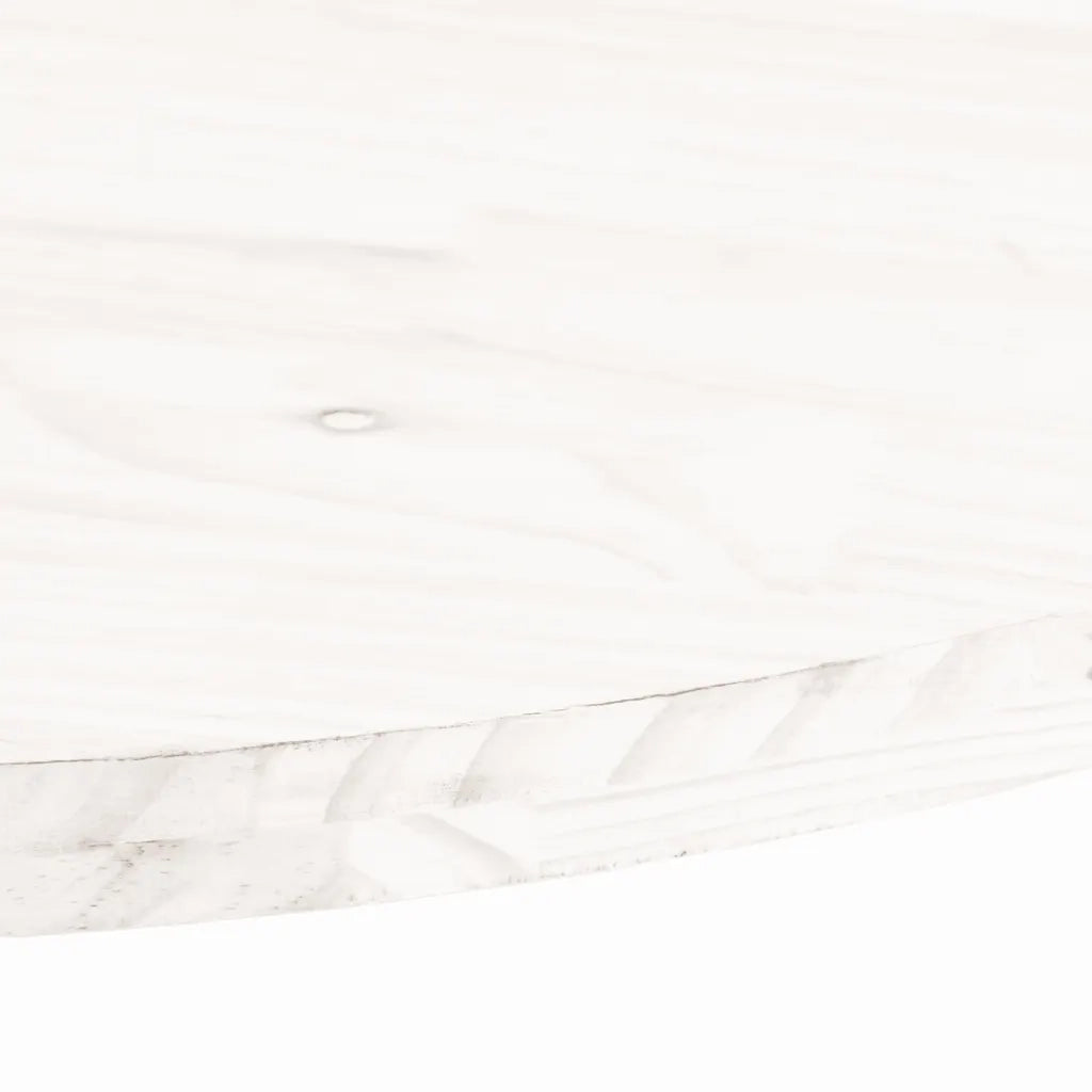 Piano Tavolo Bianco 110x55x2,5 cm Legno Massello di Pino Ovale 824366