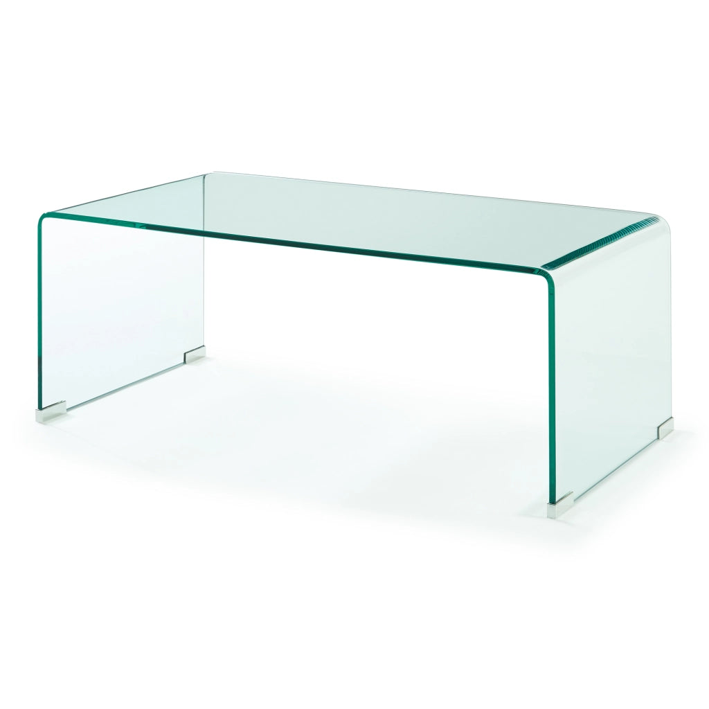 Tavolino da Caffè Väsas in Vetro 90 x 45 x 35 cm - Trasparente [en.casa]