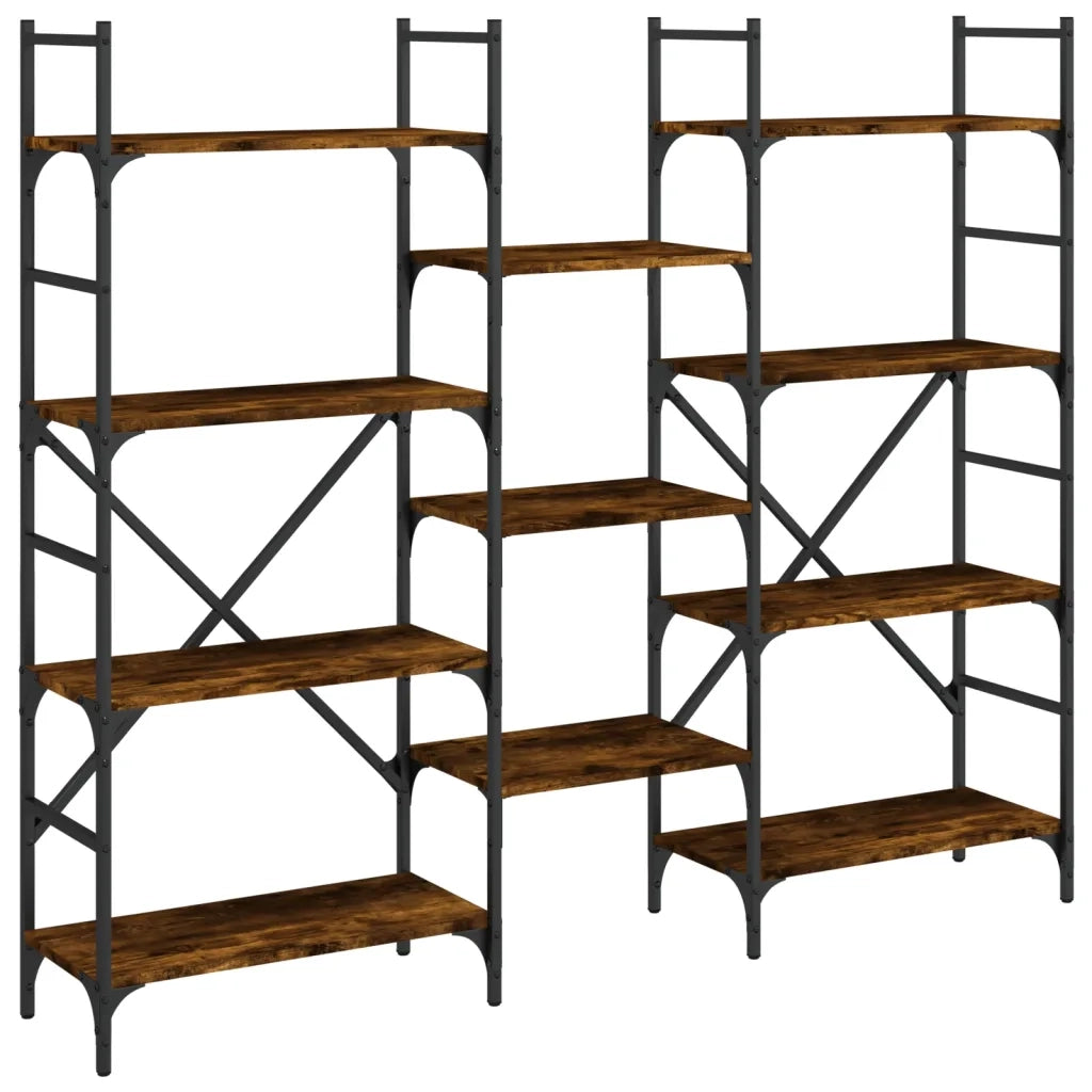 Libreria Rovere Fumo 160x28,5x136,5 cm in Legno Multistratocod mxl 86009