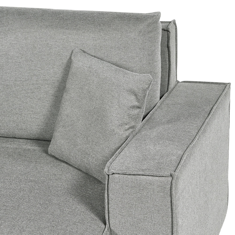Divano letto angolare a sinistra Grigio Sinistro poliestere imbottito 3 posti a L con cuscini Funzione letto Stile moderno Soggiorno