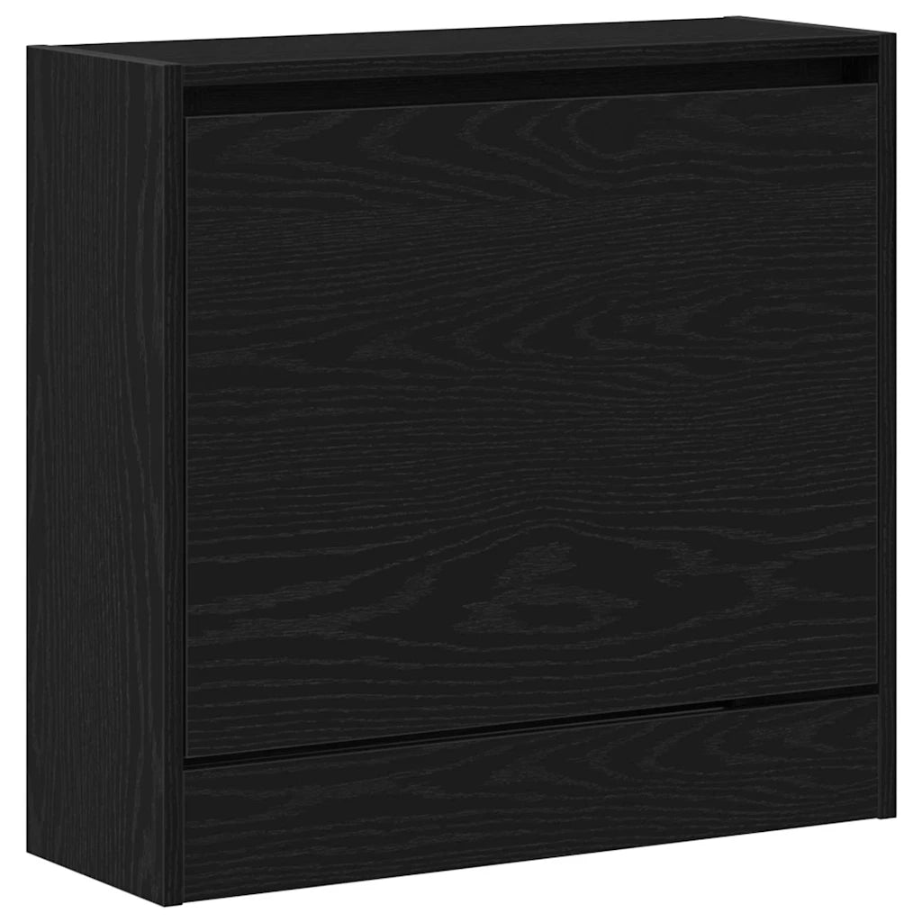 Mobile per scarpe Rovere Nero 60 x 21 x 57 cm Legno multistrato 869101