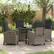 Set da Pranzo per Giardino con cuscino 5 pcs Grigio polyrattan 3380387