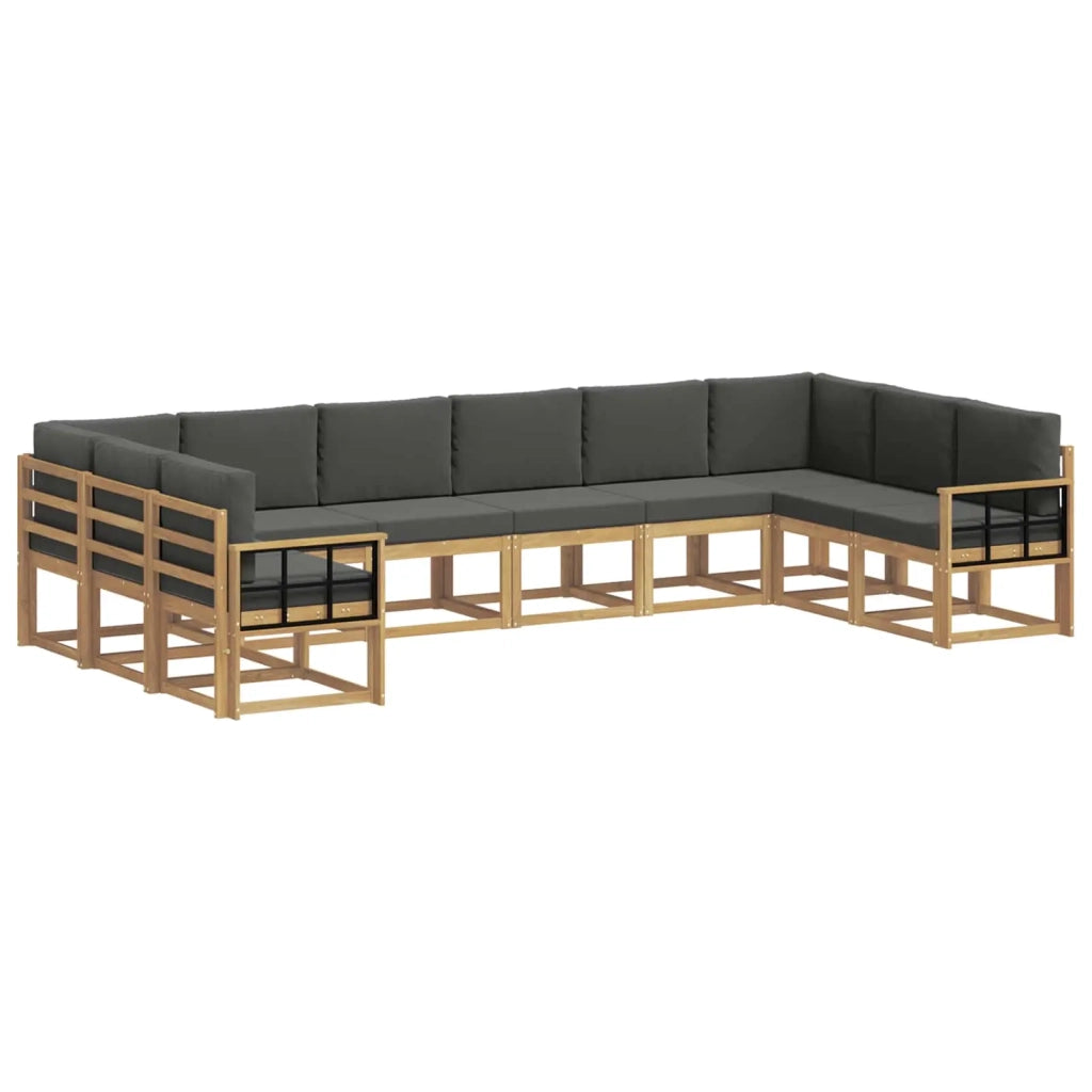 Set di divani da esterno con cuscino 10 pcs Bianco e Antracite 3388301