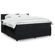 Giroletto a Molle con Materasso Nero 200x200 cm in Velluto 3287826