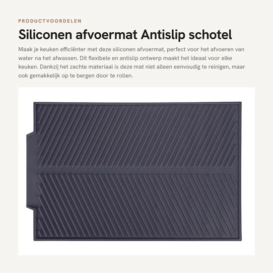 Panno d'asciugatura antiscivolo in silicone - 44 x 33 cm