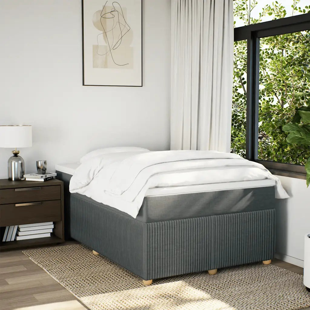 Giroletto a Molle con Materasso Grigio Scuro 120x200 cm Tessuto 3285561