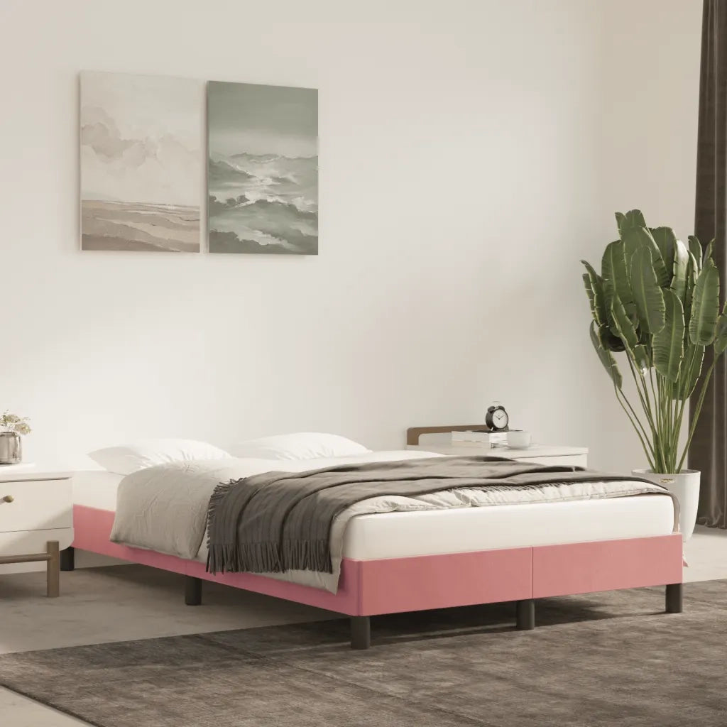 Giroletto senza Materasso-Struttura Letto Rosa 120x190 cm Velluto 672129