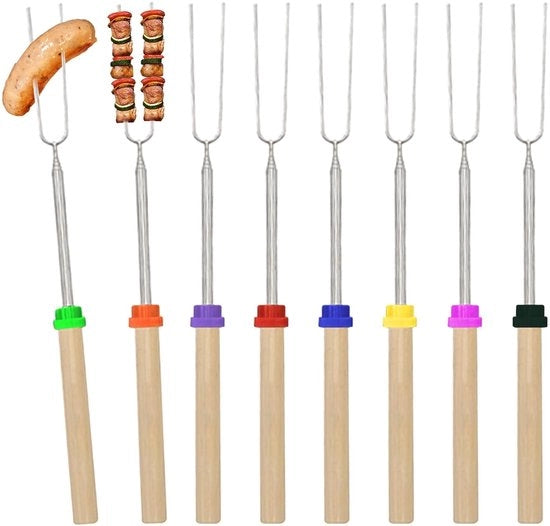 Vorpalpelli Telescopiche - Set da 8 - Acciaio Inossidabile - Maniglie in Legno