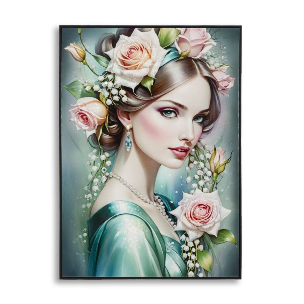 Dipinto su tela Fantasy A donna tropicale con cornice, 72x102 cm
