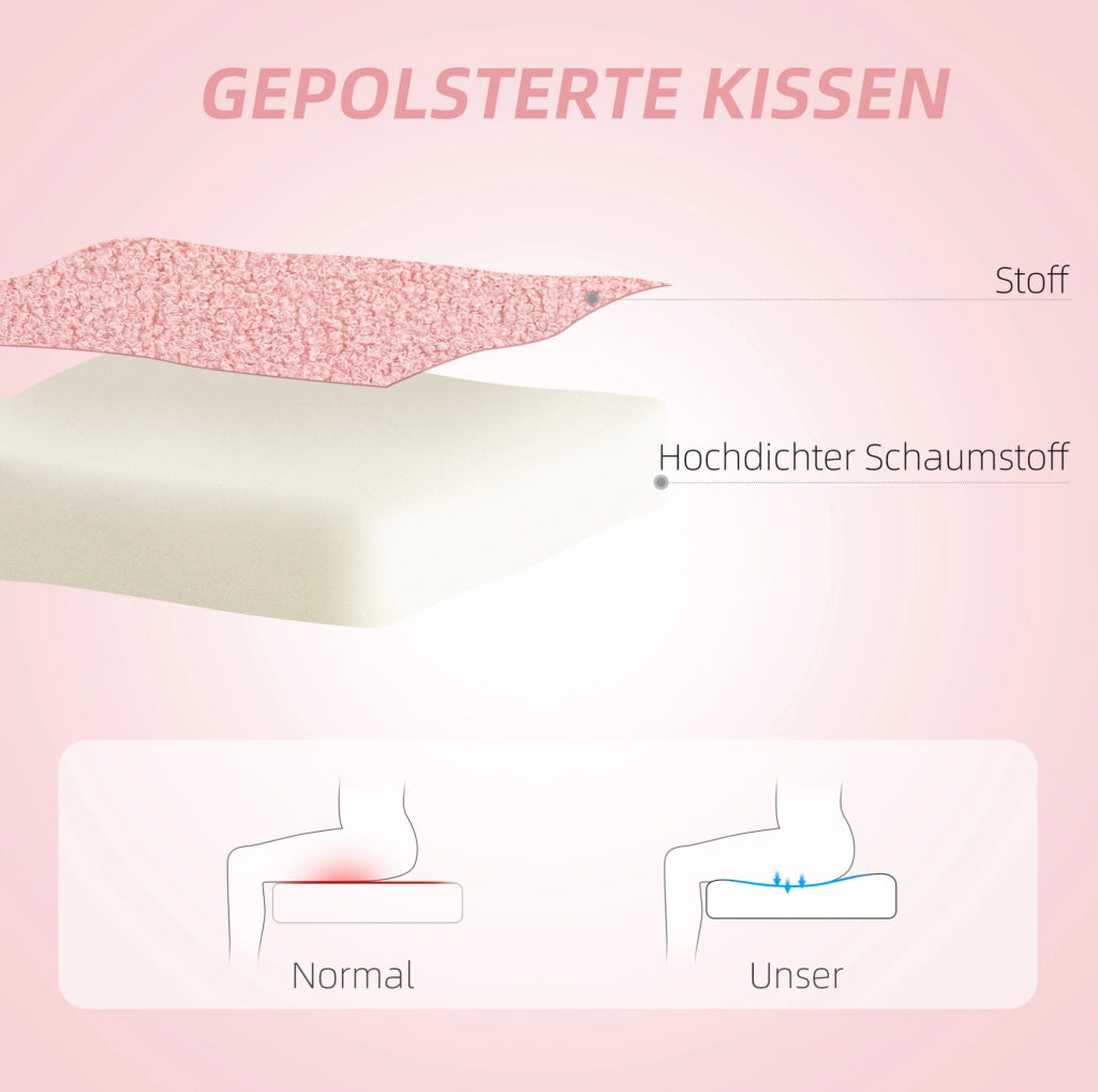Sedia da scrivania rosa girevole con schienale a cuore