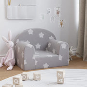 Divano per Bambini Grigio Chiaro con Stelle in Morbido Peluche 357004