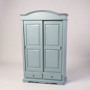 Armadio shabby 2 ante scorrevoli legno azzurro consumato 122x59x200 - Mobili 2G