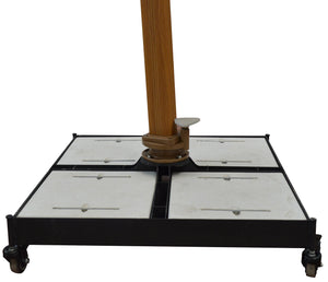 Base per Ombrellone da Giardino con Ruote 87x87 cm in Ferro Verniciato
